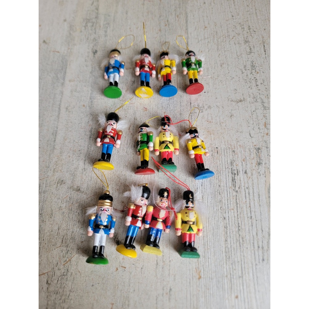 Miniature vintage nutcracker soldiers ornament Xmas set unique